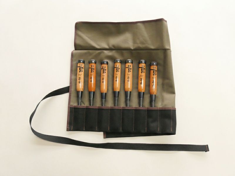 Wood Carving Chisel 7 Pieces Set in Canvas Case