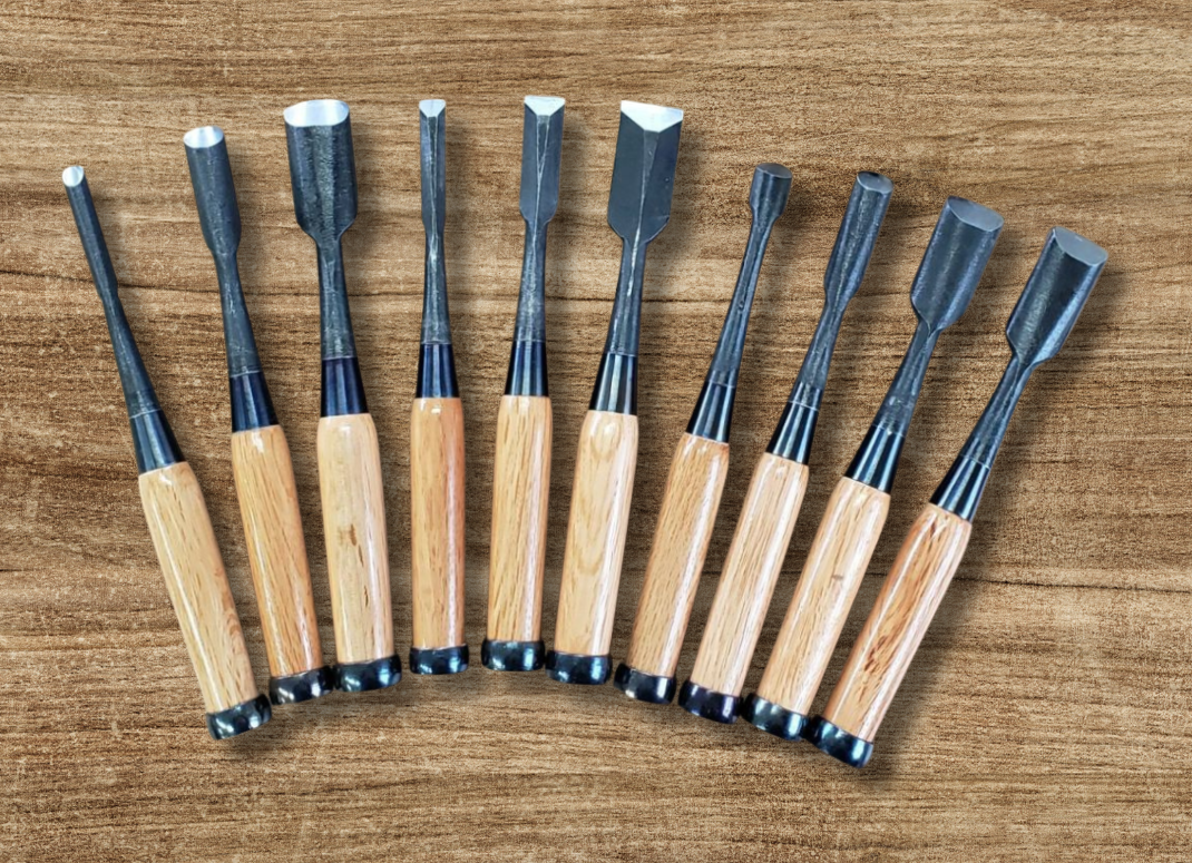 Wood Carving Chisel 10 Pieces Set in Wood Box Case