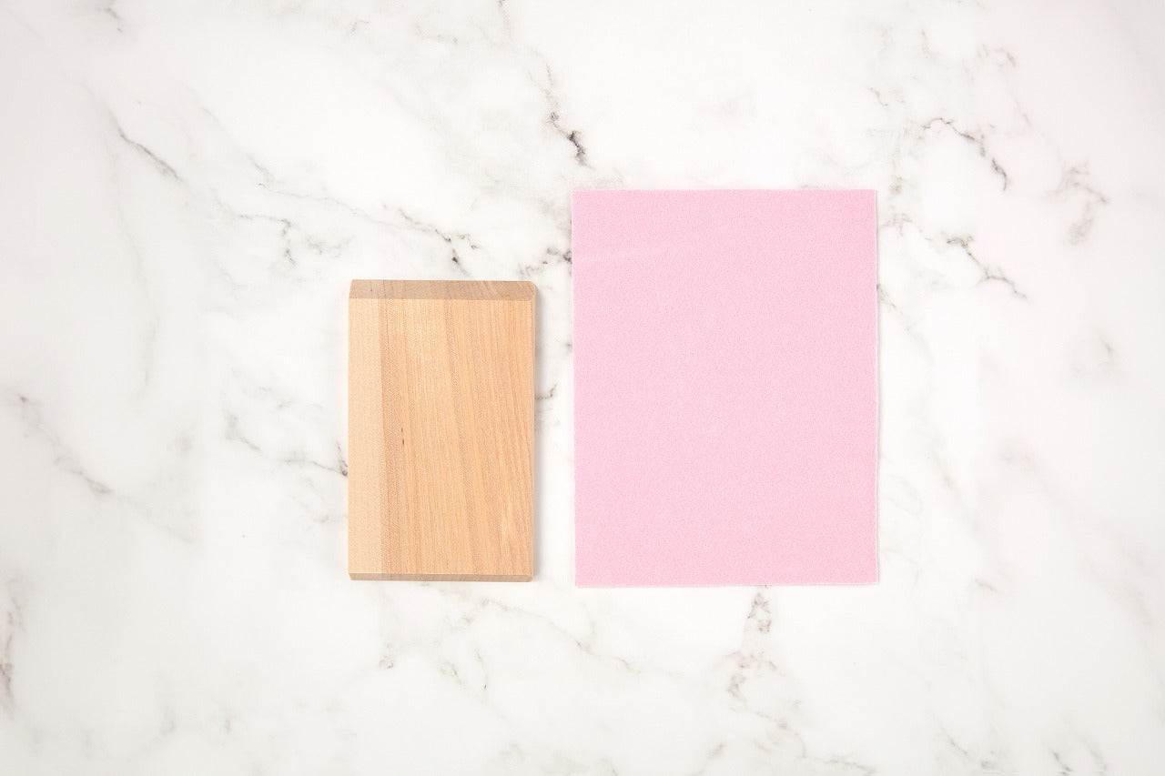 EZ Care blade maintenance tool - wooden plate and sharpening cloth