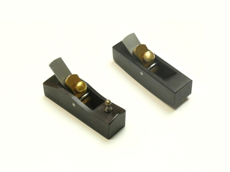 Michihamono HSS Mini Plane Set - flat and curved ebony planes